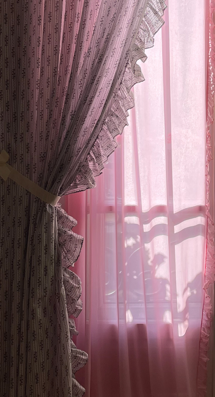 Notting Hill Pale Blush Pink Sheer Curtains